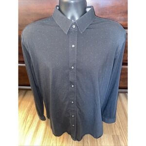 Buttercloth Shirt Mens Size XL Black Regular Fit Button Up Icy Cotton L/S